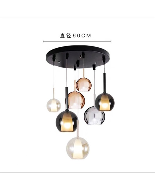 Modern and minimalist Italian designer restaurant pendant light, bar counter, bubble glass duplex staircase light, bedside small pendant light