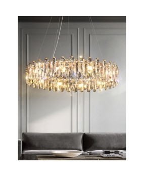 Clear Crystal Living Room Pendant Light Luxury Postmodern Restaurant Pendant Creative Personalized Designer Lighting LED Fixtures