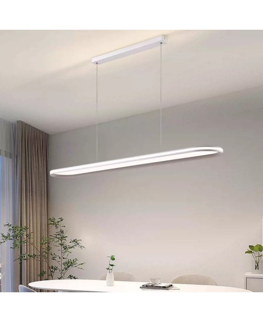 Simple and modern full spectrum eye protection long bar restaurant pendant light, Nordic creative dining table bar desk lamp, dining room Zhongshan lighting fixture