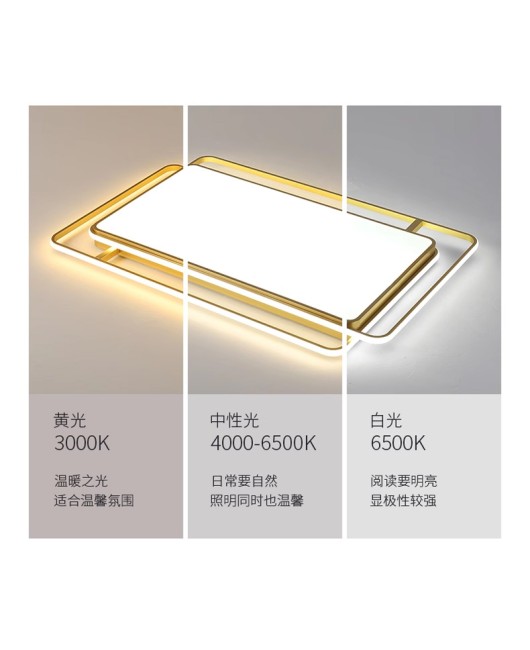 2023 New Iron Ceiling Light Rectangular Home Living Room Main Light Simple Modern LED Zhongshan Lighting Bedroom