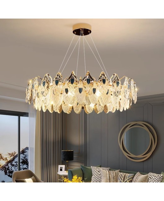 Light luxury crystal chandelier, Nordic living room chandelier, modern, simple and atmospheric villa hall, dining room, master bedroom lighting fixtures