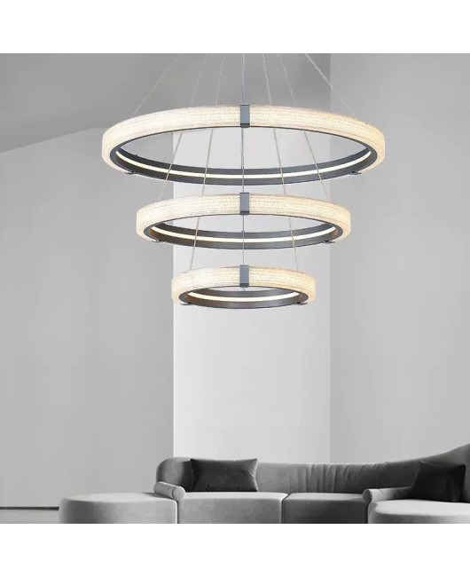 New Italian style light luxury living room pendant light, modern and simple circular master bedroom, study room, duplex building, high-end design light in the lobby