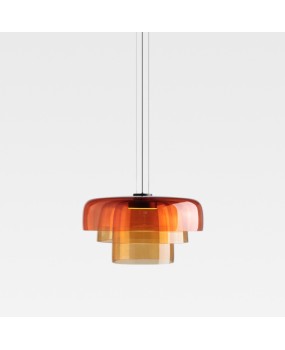 Designer model room, restaurant, creative circular bar, private room decoration, French bedroom, bedside, high-end glass chandelier