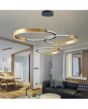 Living room pendant light, simple circular pendant light, cross-border light luxury duplex building, hollow designer model room, personalized pendant light