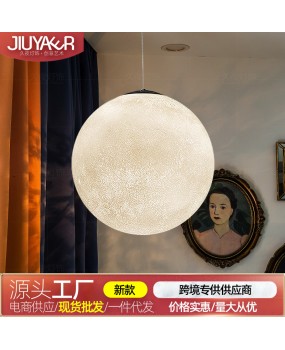 Ins Internet Celebrity Creative Moon Pendant Industrial Style Coffee Shop Western Restaurant Internet Cafe Wine Bar Hot Pot Restaurant Ball Light