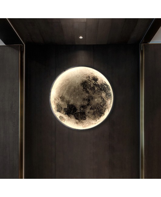 Lunar wall lamp, bedroom bedside lamp, Nordic light luxury creative personality, minimalist corridor, living room background wall decoration wall lamp