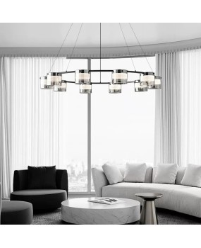 Italian minimalist living room pendant light, modern minimalist glass, high-end atmospheric glass, hall light, designer restaurant main light