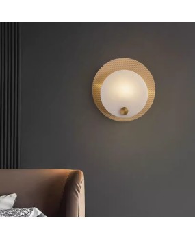 Full copper marble Italian style light luxury high-end feeling bedroom bedside lamp designer creative internet famous living room background wall lamp
