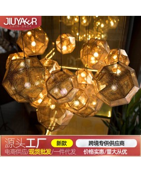 Nordic Postmodern Pendant Sales Office Model Room Personalized Designer Creative Stainless Steel Geometric Art Decorative Lamp