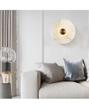 Designer's Spanish marble living room TV background wall light, luxurious modern minimalist creative bedroom headboard