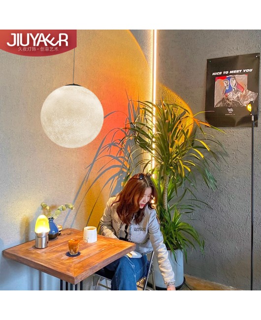 Ins Internet Celebrity Creative Moon Pendant Industrial Style Coffee Shop Western Restaurant Internet Cafe Wine Bar Hot Pot Restaurant Ball Light