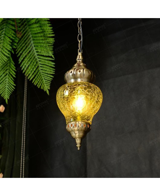 Southeast Asia Restaurant Foot Bath Club Stair Hanging Decoration Pendant Türkiye Style Colored Glass Colorful Glass Lamps