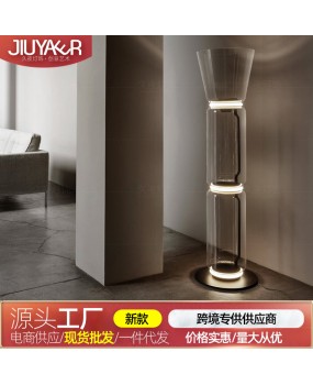 LOFT Retro Art Light Luxury Model House Decoration Living Room Glass Designer Exhibition Hall Villa Bamboo Knot Floor Lighting
