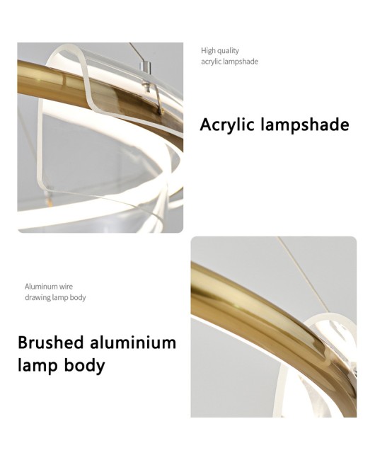 Living room pendant lamp designer circular LED light luxury internet famous restaurant atmospheric simple post-modern bedroom pendant lamp