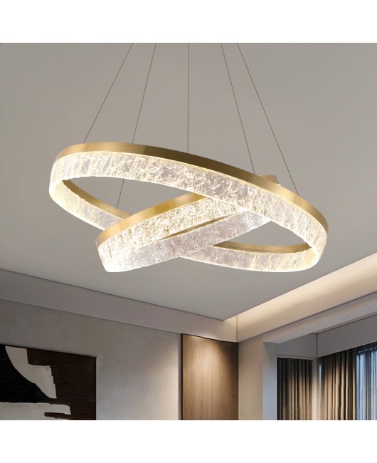 Italian minimalist living room chandelier, post-modern light luxury and atmospheric bedroom dining room lamp designer, model room circular lighting fixture