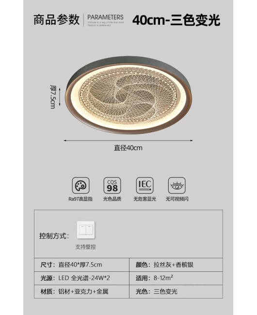 2024 New Bedroom Ceiling Light Modern Simple Creative Master Bedroom Lighting Extremely Simple Full Spectrum Eye Protection Book
