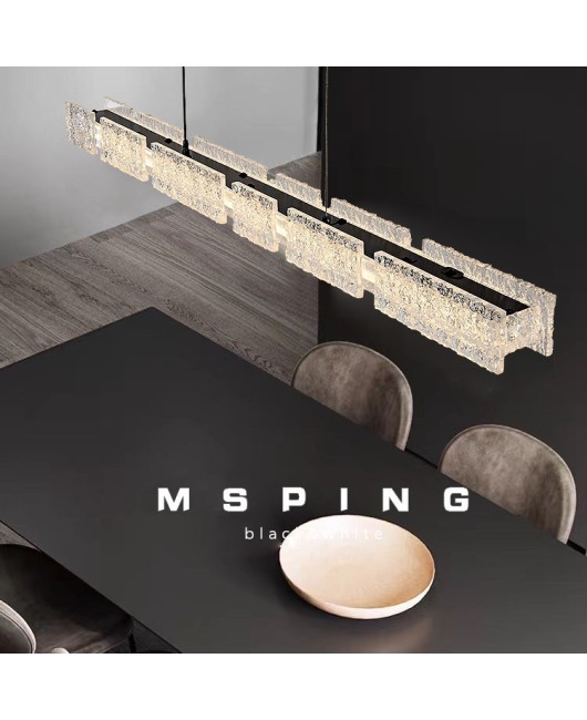 Italian minimalist new resin straight bar restaurant pendant light, modern minimalist dining room light, high-end light luxury dining table light
