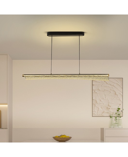 Small waist grid long restaurant pendant light, modern, simple, light luxury bar counter, creative acrylic LED tea room pendant light