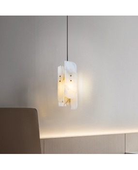 New Chinese style natural marble master bedroom bedside pendant light, modern and simple entrance foyer bar counter balcony long line light