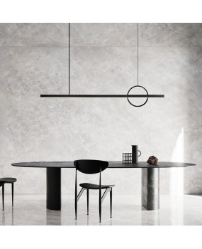 Full copper design, restaurant long pendant light, geometric atmosphere bar, desk lamp, study room, post-modern minimalist office pendant light