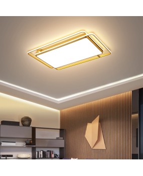 2023 New Iron Ceiling Light Rectangular Home Living Room Main Light Simple Modern LED Zhongshan Lighting Bedroom