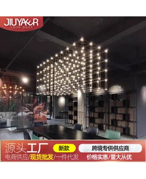 Designer style light cube pendant lamp, duplex villa, hotel lobby, living room, dining room, sales office, store, commercial lighting fixtures