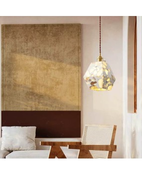Retro terrazzo pendant light, bedroom headboard hanging line light, minimalist modern restaurant bar table lamp, homestay atmosphere lighting fixture