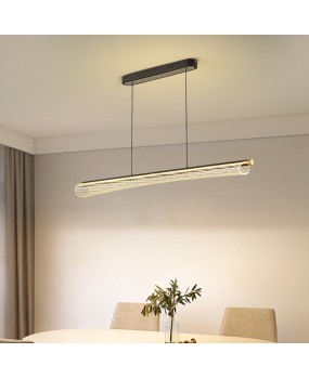 Small waist grid long restaurant pendant light, modern, simple, light luxury bar counter, creative acrylic LED tea room pendant light