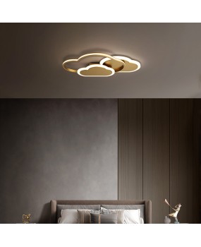 All copper bedroom lamp, modern and simple ceiling lamp, creative and personalized cloud children's room lighting, new Nordic lighting fixtures