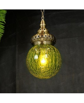 Arabic retro cracked colored glass chandelier hotel Western restaurant bar Southeast Asian bar counter display window corridor light