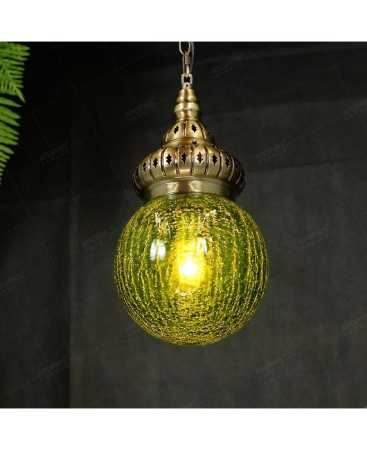 Arabic retro cracked colored glass chandelier hotel Western restaurant bar Southeast Asian bar counter display window corridor light