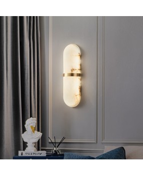 Full copper marble wall lamp, postmodern light luxury living room TV background wall lamp, Chinese style bedroom bedside aisle wall lamp