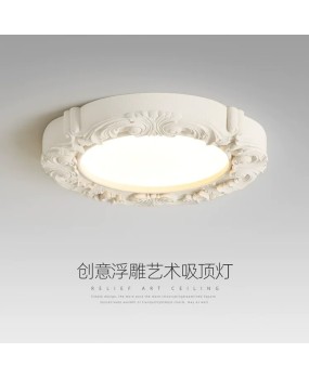 Bedroom light with cream style French retro creative relief ceiling light, designed by a medieval designer with a high-end feel, master bedroom room light