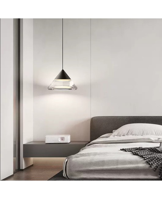 Italian minimalist bedside pendant light with a modern and high-end feel, light luxury and adjustable bedroom small pendant light