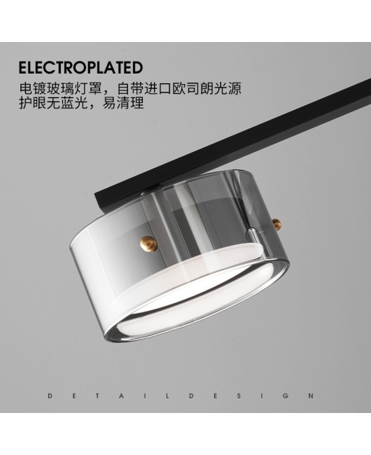 Italian minimalist light luxury dining table restaurant lights, internet famous designer minimalist modern long strip all copper minimalist bar counter pendant light
