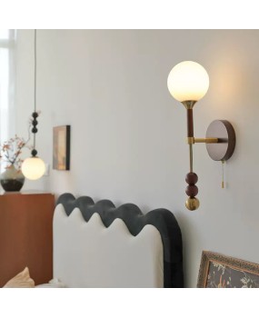 French retro vintage wall lamp, master bedroom bedside lamp, living room background wall with pull line lamp, American staircase hallway lamp