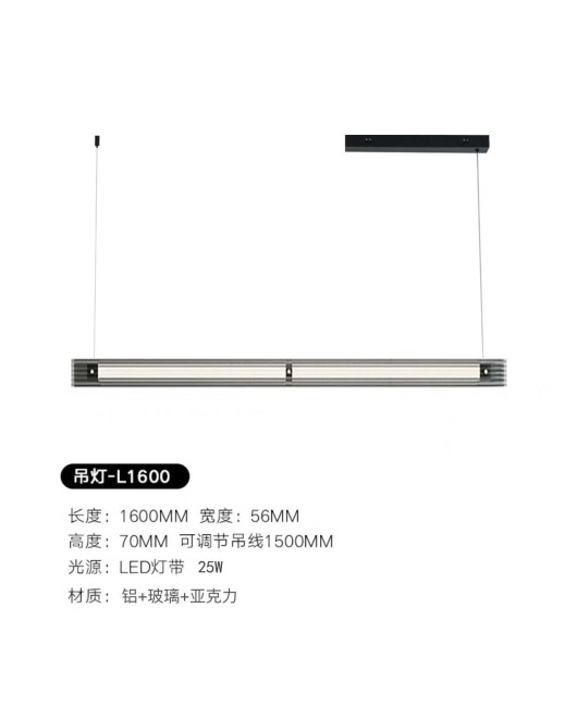 Italian minimalist modern minimalist restaurant pendant light bar Taipei European light luxury glass atmospheric light luxury style long strip lighting fixtures