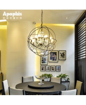 Loft American style homestay, coffee shop, Western restaurant, vintage candle, crystal birdcage, chandelier, designer clothing store, lighting fixtures