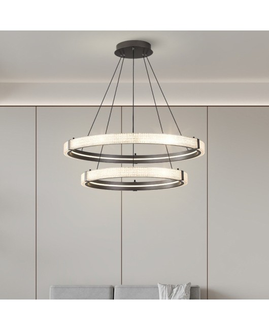 New Italian style light luxury living room pendant light, modern and simple circular master bedroom, study room, duplex building, high-end design light in the lobby