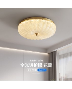 Bedroom Light Simple Cream Style Full Copper Light Luxury Full Spectrum Eye Protection Guangdong Zhongshan Master Bedroom Ceiling Light