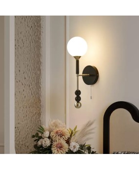 French retro vintage wall lamp, master bedroom bedside lamp, living room background wall with pull line lamp, American staircase hallway lamp
