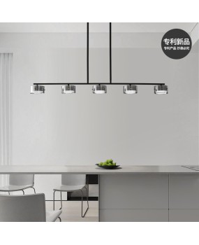 Italian minimalist light luxury dining table restaurant lights, internet famous designer minimalist modern long strip all copper minimalist bar counter pendant light