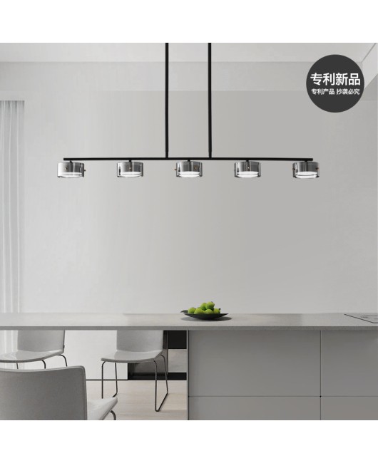 Italian minimalist light luxury dining table restaurant lights, internet famous designer minimalist modern long strip all copper minimalist bar counter pendant light