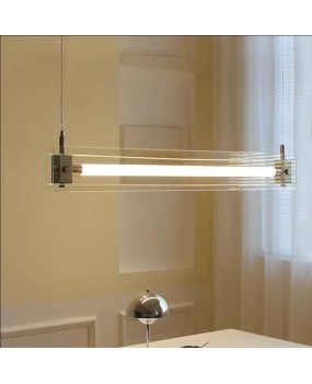 Nordic Minimalist Restaurant Pendant Designer Art One Word Long Front Desk Bar Glass Mazza Tea Room Pendant