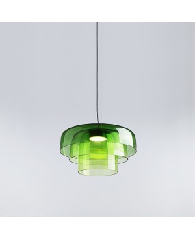 Designer model room, restaurant, creative circular bar, private room decoration, French bedroom, bedside, high-end glass chandelier