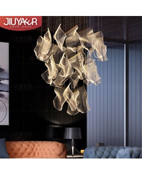 Postmodern light luxury decorative lamp LOFT designer Western restaurant coffee shop hotel lobby villa duplex chandelier