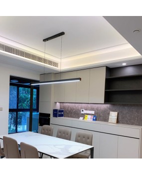 Nordic minimalist dining table chandelier, modern minimalist LED light luxury lighting, one line long restaurant chandelier bar desk lamp