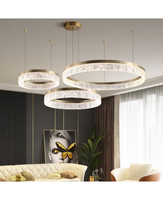 Italian minimalist living room chandelier, post-modern light luxury and atmospheric bedroom dining room lamp designer, model room circular lighting fixture