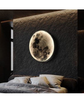 Lunar wall lamp, bedroom bedside lamp, Nordic light luxury creative personality, minimalist corridor, living room background wall decoration wall lamp