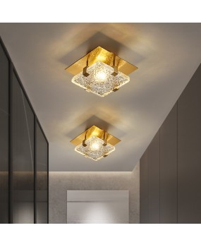 Corridor Light Luxury Postmodern Nordic Full Copper Marble Crystal Simple Balcony Entrance Hall Ceiling Light